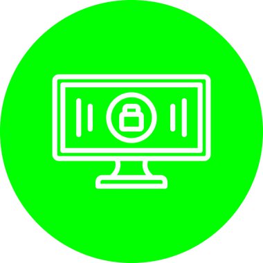 Bilgisayar monitör simgesini, basit vektör çizim