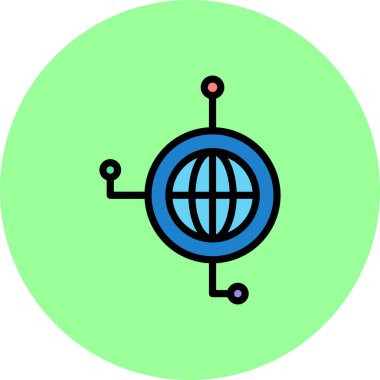 Küre. Web simgesi basit illüstrasyon