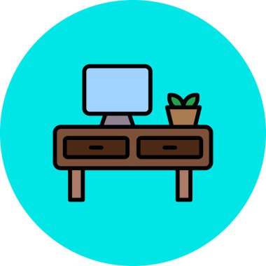 Bilgisayarın basit vektör illüstrasyon simgesi