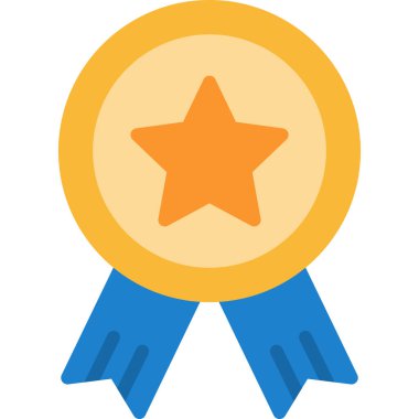 rozet ödülü simgesi düz stil