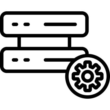 Araba motoru simgesi ana hat vektörü. araba motoru