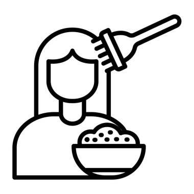 Şef yemek ikonu vektör taslağı çizimi