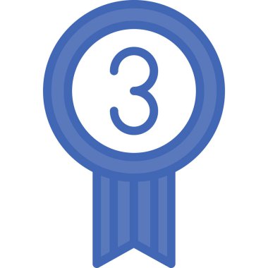 Beyaz arkaplanda üç numara izole edildi.