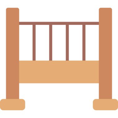 Ahşap çit ikonu. Beyaz arkaplanda izole edilmiş tahta çit vektör simgesinin düz çizimi