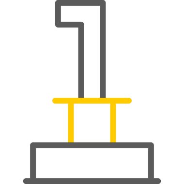 Ödül ödüllü podyum ikonu. Düz renk tasarımı. vektör illüstrasyonu.