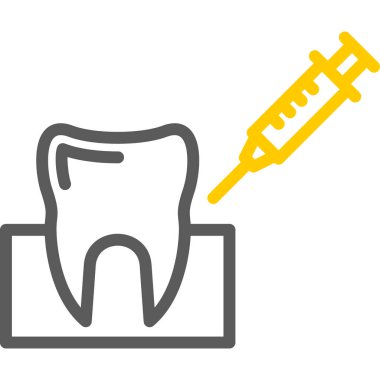 Diş bakımı ikonu. Web için diş bakımı vektör simgesinin özet çizimi