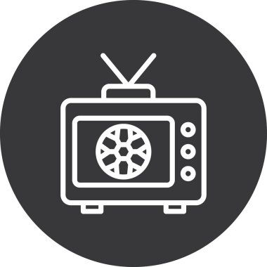 TV vektörü glyph düz simgesi