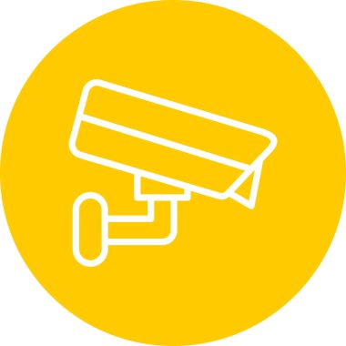 Web ve mobil uygulama tasarımınız, izleme logosu konseptiniz için beyaz arkaplanda izole edilmiş ccTV simgesi vektörü