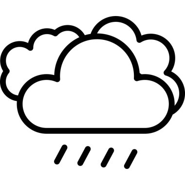 Yağmur bulutu simgesi. Beyaz arkaplanda izole edilmiş web tasarımı için ana yağmur bulutu vektör simgesi