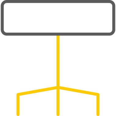 Sarı bayrak taşıyan beyaz bir pankartın vektör çizimi