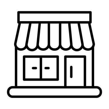 dükkan simgesi. beyaz arkaplanda izole edilmiş web tasarımı için özet alışveriş vektörü simgesi