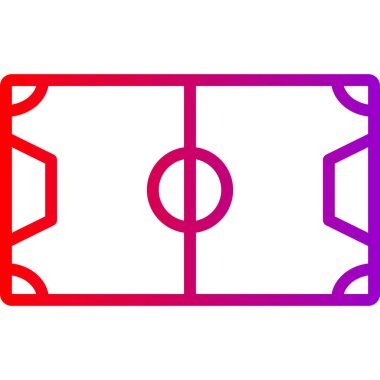 futbol alanı ikon vektör illüstrasyonu