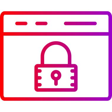 Kilit. Web simgesi basit illüstrasyon