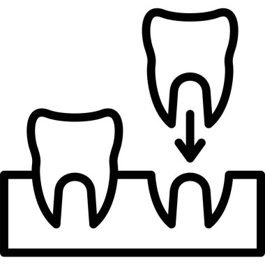 diş simgesi vektör illüstrasyonu