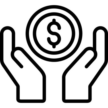 Para için. Web simgesi basit illüstrasyon