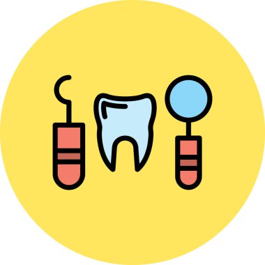 Diş simgesi vektör illüstrasyonu