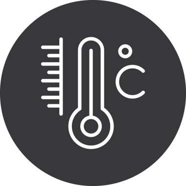 Termometre. Web simgesi basit illüstrasyon