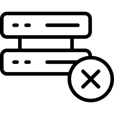 veri sunucusu simgesi ana hatları vektörü. veri depolama