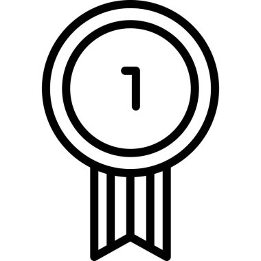 Madalya vektörü ince çizgi simgesi