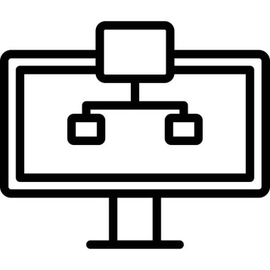 bilgisayar monitörü ikon vektör illüstrasyon tasarımı