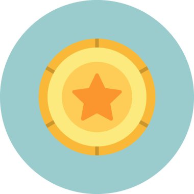 Madalya simgesi, düz vektör illüstrasyonu