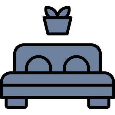 Bir karikatür ve kanepenin vektör çizimi