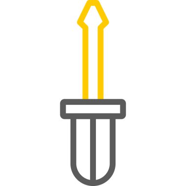 kılıç simgesi, satır vektör illüstrasyonu