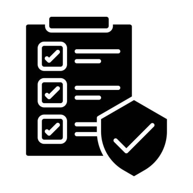 kontrol listesi glyph düz simgesi
