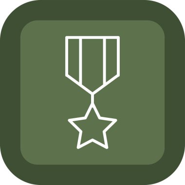 Madalya, ödül ikonu, vektör illüstrasyonu