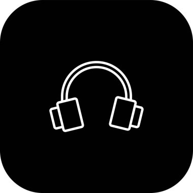 Beyaz arkaplanda vektör kulaklık düzlüğü simgesi