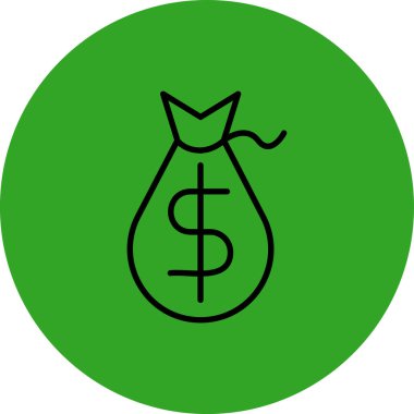 Dolar işareti simgesi, vektör çizimi