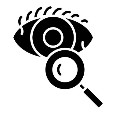 göz ve büyütme cam simgesi, basit vektör