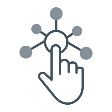 Parmağı havada bir el, vektör çizgisi simgesi, düzenlenebilir vuruş, işaret