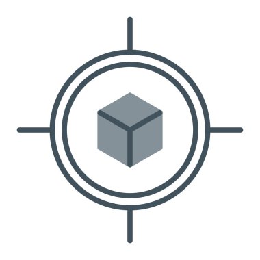 küp simge vektör çizim