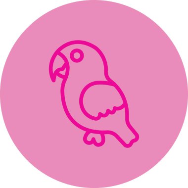 Beyaz arka planda sevimli pembe ve mavi bir kuşun vektör çizimi