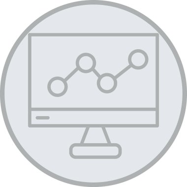 Monitör vektör satırı simgesi