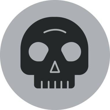 kafatası vektör simgesi. biçim iki renkli düz sembol, gri ve gri renkler, yuvarlak açılar, beyaz arkaplan