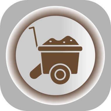 Eşsiz yemek arabası kabartma vektör simgesi