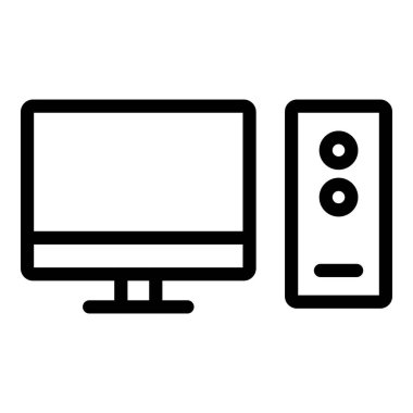 televizyon vektörü ince çizgi simgesi