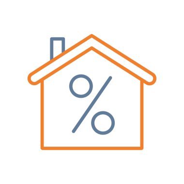 ev yüzdesi simgesi, vektör illüstrasyonu