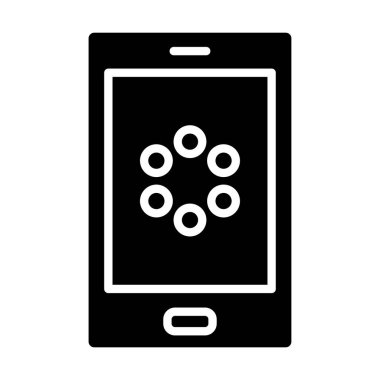 akıllı telefon simgesine sahip cep telefonu, basit biçim