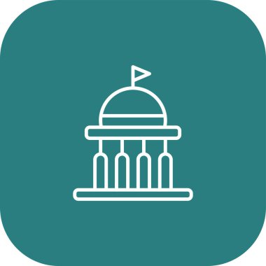 Bina ikonu çizimi. satır biçimi tasarım ögesi