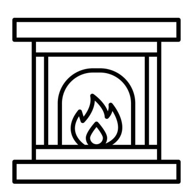 Şömine. Web simgesi basit illüstrasyon