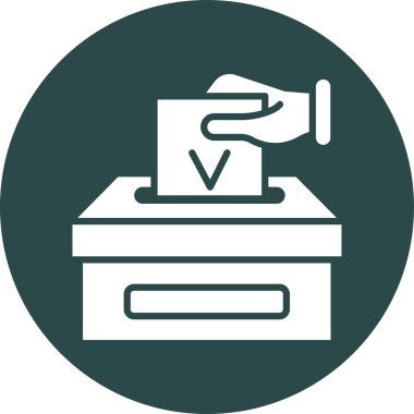 Oy pusulası ve oy sandığı. vektör illüstrasyonu