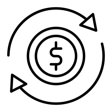 Dolar vektör ince çizgi simgesi