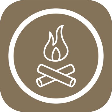 Yangın vektör satırı simgesi.