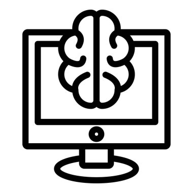 Dizüstü bilgisayarı simgesi olan bir beyin, özet biçimi