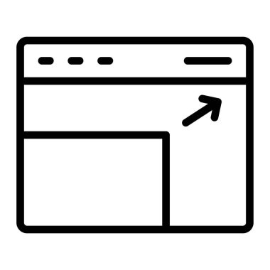 Web tarayıcı simgesi ana hatları vektörü. bilgisayar