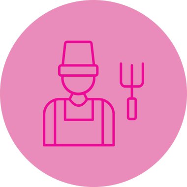 Çiftçi. Web simgesi basit illüstrasyon