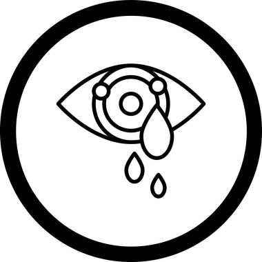 Göz damlası simgesi, vektör illüstrasyonu